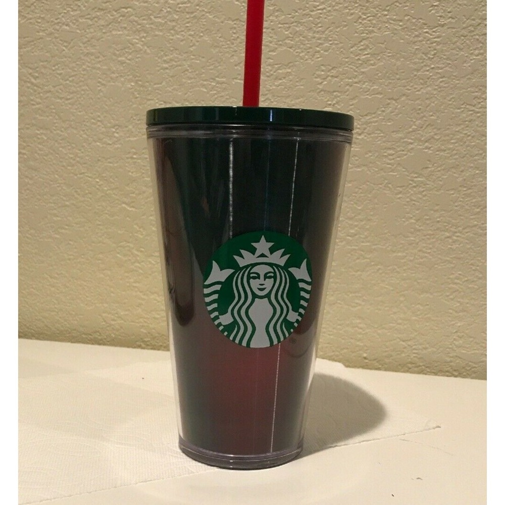 Starbucks 2019 Winter Holidays Holographic Red/Green Tumbler 16oz New